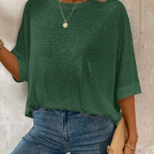 EMERY ROSE Women's Casual Loose Basic Fit Short Sleeve T-Shirt, Summer Tee