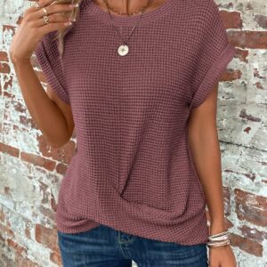 EMERY ROSE Short Sleeve T-Shirt, Solid Color, Minimalist, Casual & Everyday Style