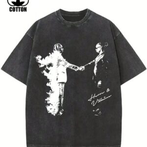 Friend Printed T-Shirt, 230g Washed, High-Quality Wax Printed Cotton Retro Fashion Brand T-Shirt, Suitable For Summer T-Shirt With A Certain Thickness, Holiday Gift